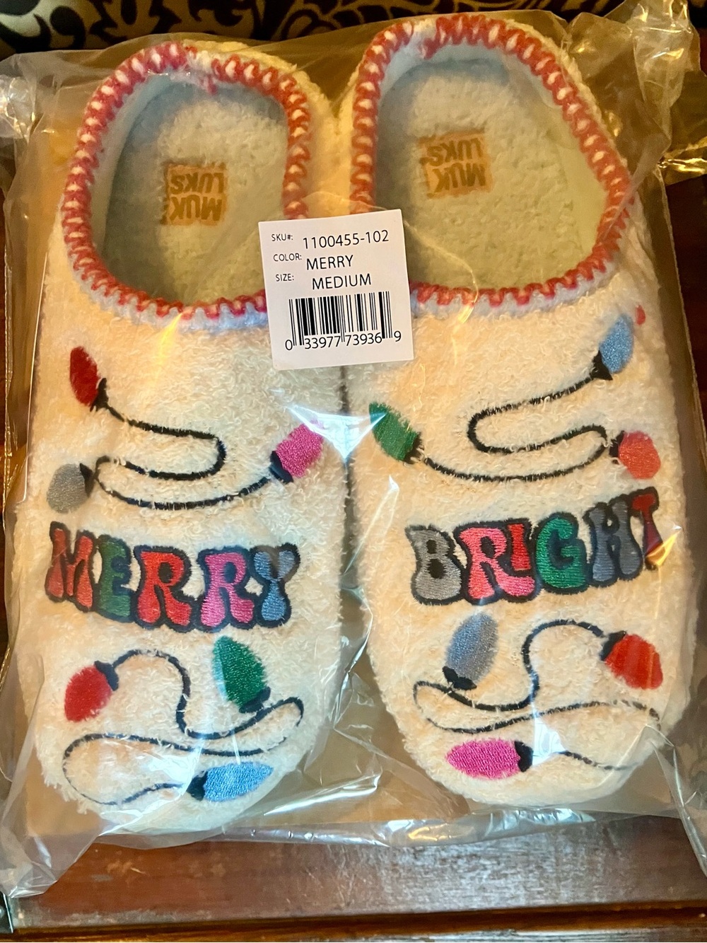 Muk Luks Holiday “Merry Bright” Slippers